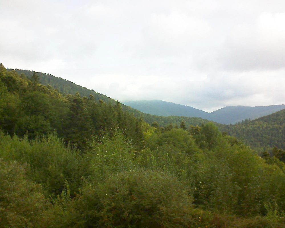 Le petit ballon vu depuis le Domaine Langmatt à Murbach le 28.08.2018 à 09:45 Le petit ballon (Alsace, Vosges) le 28.08.2018 à 09:45