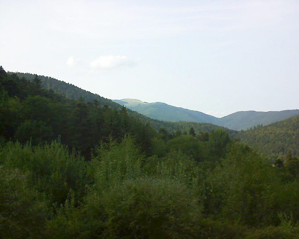 Le petit ballon vu depuis le Domaine Langmatt à Murbach le 28.08.2018 à 18:00 Le petit ballon (Alsace, Vosges) le 28.08.2018 à 18:00