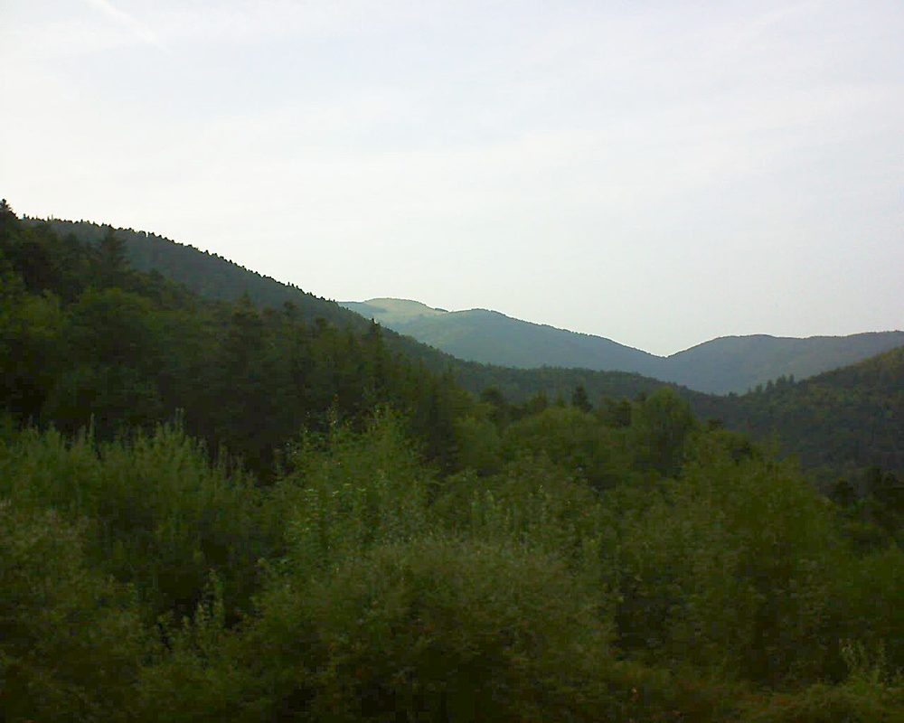 Le petit ballon vu depuis le Domaine Langmatt à Murbach le 28.08.2018 à 19:15 Le petit ballon (Alsace, Vosges) le 28.08.2018 à 19:15