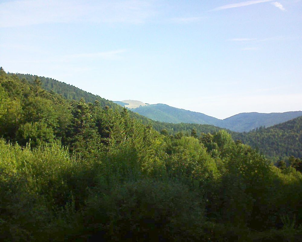 Le petit ballon vu depuis le Domaine Langmatt à Murbach le 29.08.2018 à 09:30 Le petit ballon (Alsace, Vosges) le 29.08.2018 à 09:30