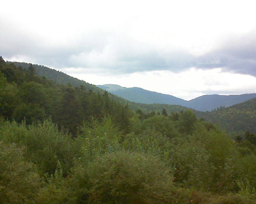Le petit ballon vu depuis le Domaine Langmatt à Murbach le 30.08.2018 à 13:45 Le petit ballon (Alsace, Vosges) le 30.08.2018 à 13:45
