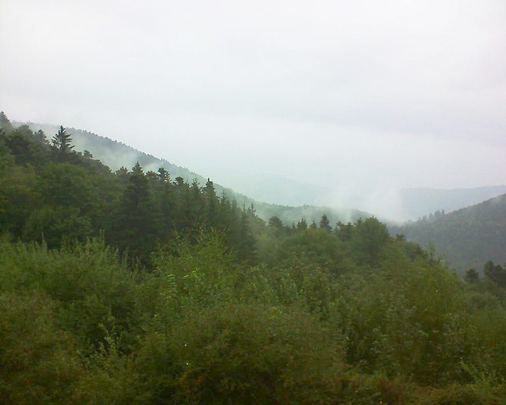 Le petit ballon vu depuis le Domaine Langmatt à Murbach le 31.08.2018 à 11:15 Le petit ballon (Alsace, Vosges) le 31.08.2018 à 11:15