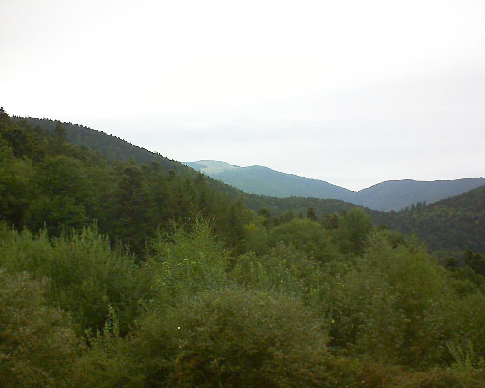 Le petit ballon vu depuis le Domaine Langmatt à Murbach le 02.09.2018 à 09:45 Le petit ballon (Alsace, Vosges) le 02.09.2018 à 09:45