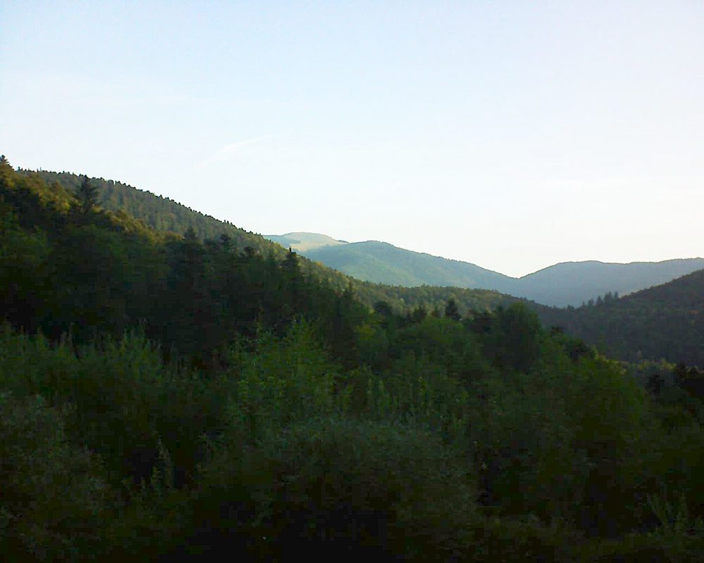 Le petit ballon vu depuis le Domaine Langmatt à Murbach le 04.09.2018 à 07:45 Le petit ballon (Alsace, Vosges) le 04.09.2018 à 07:45