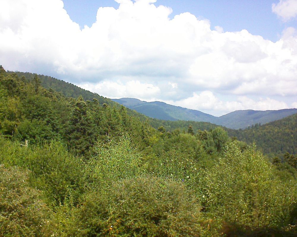 Le petit ballon vu depuis le Domaine Langmatt à Murbach le 04.09.2018 à 12:30 Le petit ballon (Alsace, Vosges) le 04.09.2018 à 12:30
