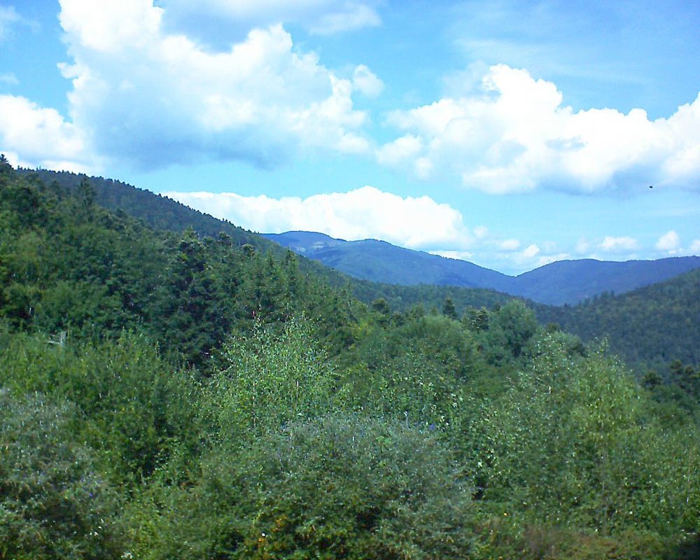 Le petit ballon vu depuis le Domaine Langmatt à Murbach le 04.09.2018 à 13:30 Le petit ballon (Alsace, Vosges) le 04.09.2018 à 13:30