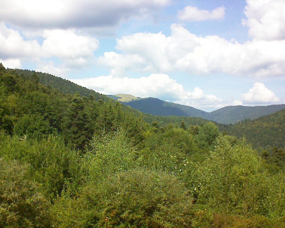 Le petit ballon vu depuis le Domaine Langmatt à Murbach le 04.09.2018 à 14:00 Le petit ballon (Alsace, Vosges) le 04.09.2018 à 14:00