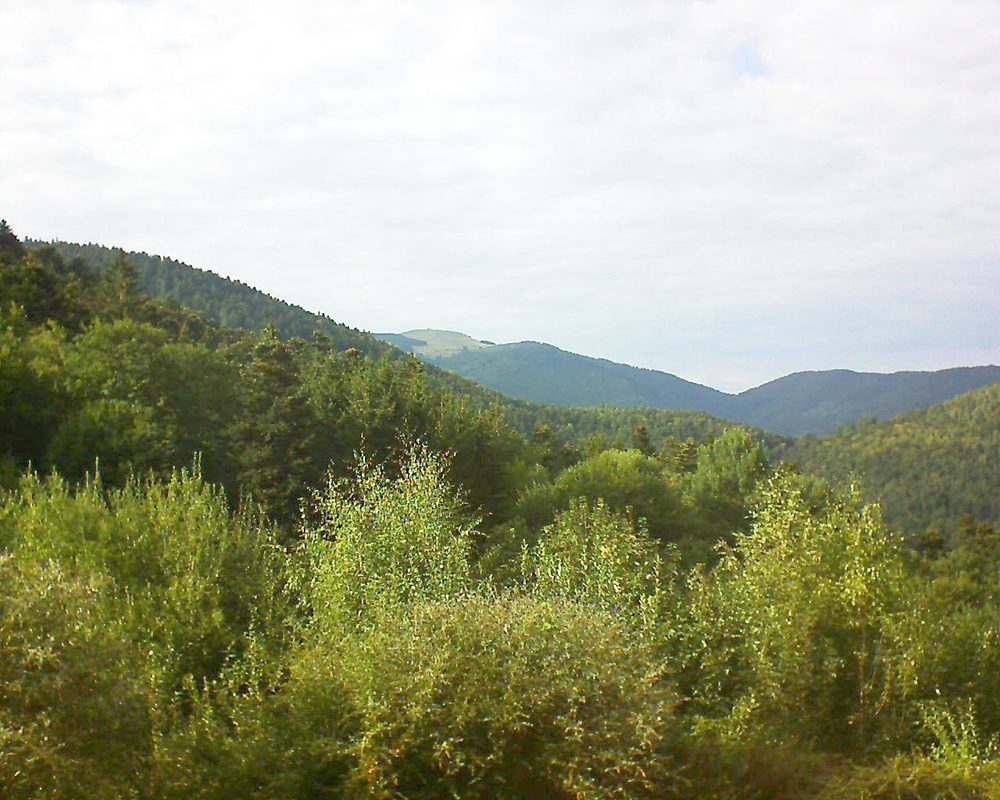 Le petit ballon vu depuis le Domaine Langmatt à Murbach le 04.09.2018 à 17:30 Le petit ballon (Alsace, Vosges) le 04.09.2018 à 17:30