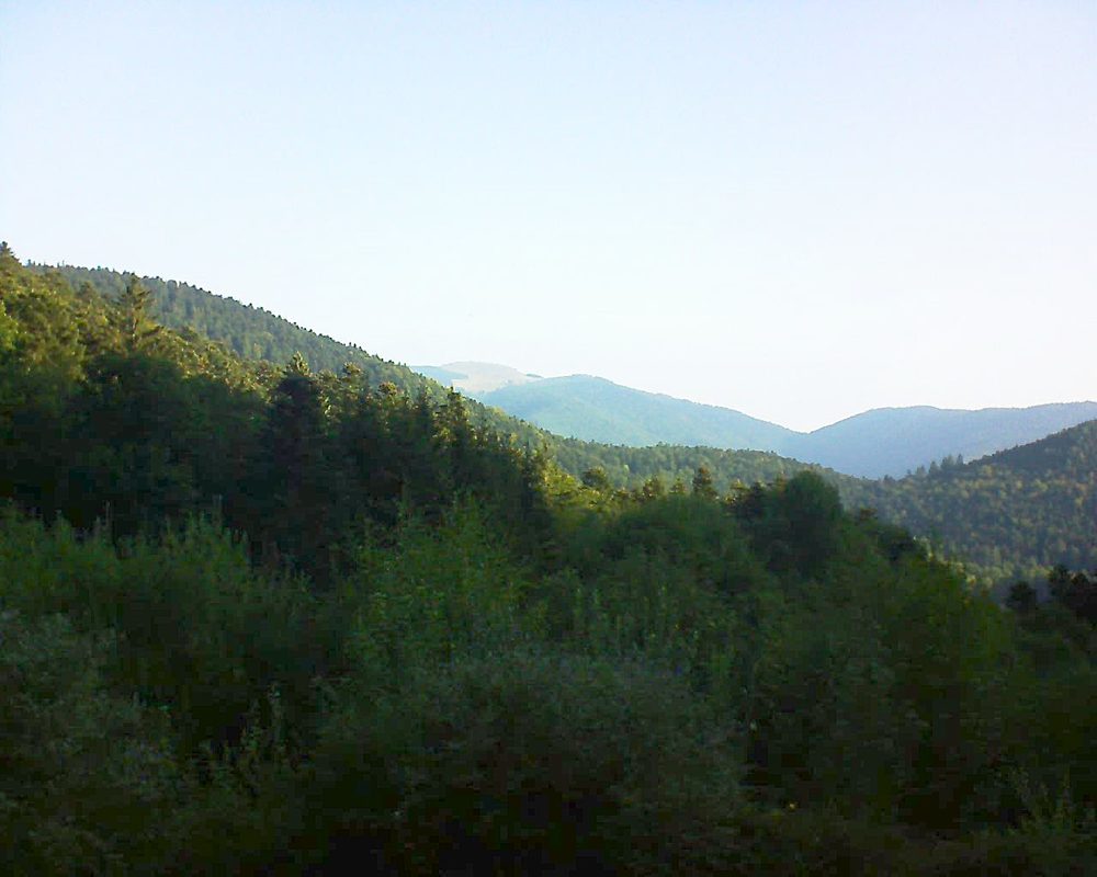 Le petit ballon vu depuis le Domaine Langmatt à Murbach le 05.09.2018 à 08:45 Le petit ballon (Alsace, Vosges) le 05.09.2018 à 08:45