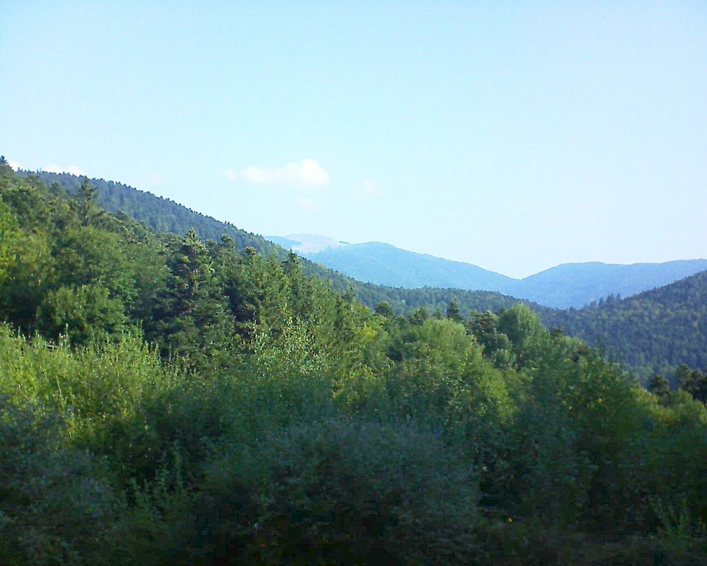 Le petit ballon vu depuis le Domaine Langmatt à Murbach le 05.09.2018 à 09:45 Le petit ballon (Alsace, Vosges) le 05.09.2018 à 09:45