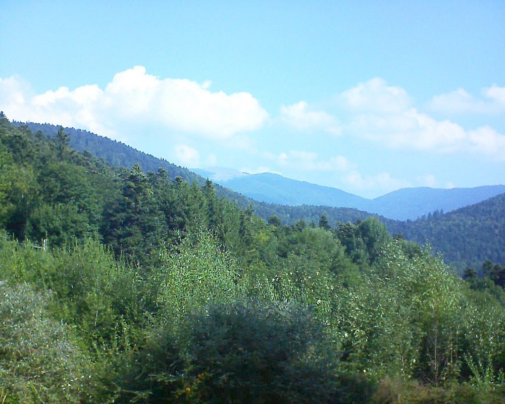 Le petit ballon vu depuis le Domaine Langmatt à Murbach le 05.09.2018 à 10:45 Le petit ballon (Alsace, Vosges) le 05.09.2018 à 10:45