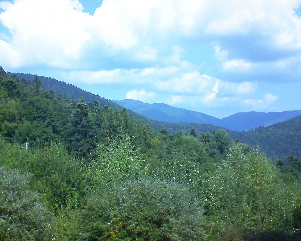 Le petit ballon vu depuis le Domaine Langmatt à Murbach le 05.09.2018 à 12:45 Le petit ballon (Alsace, Vosges) le 05.09.2018 à 12:45