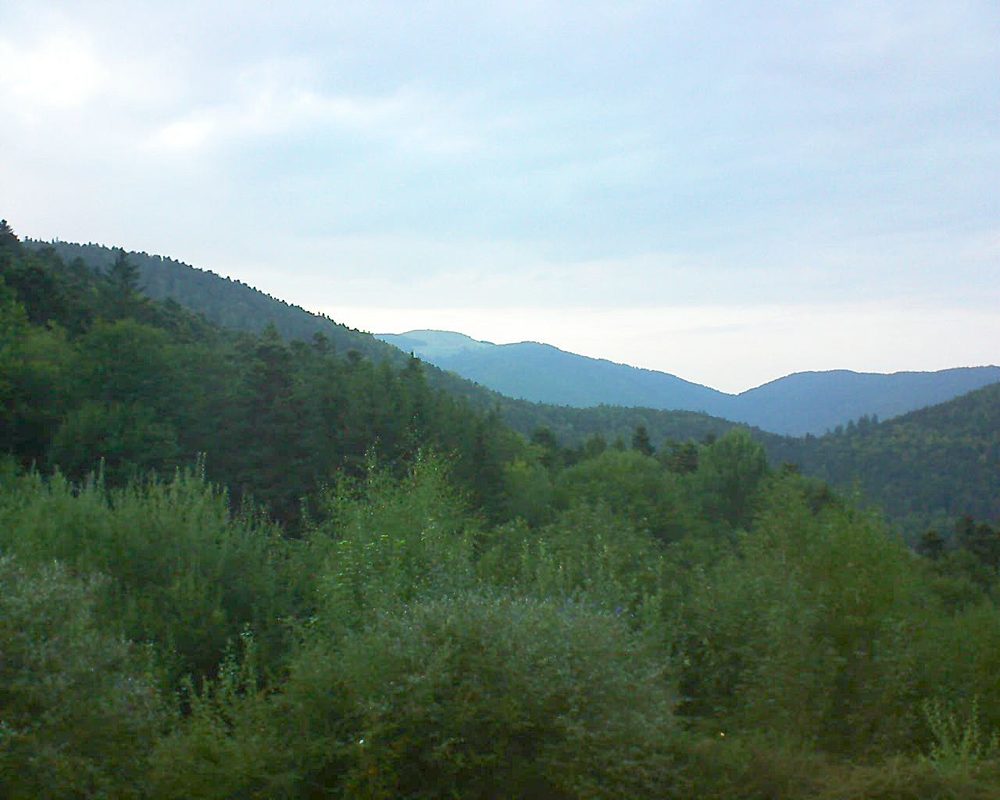 Le petit ballon vu depuis le Domaine Langmatt à Murbach le 05.09.2018 à 19:45 Le petit ballon (Alsace, Vosges) le 05.09.2018 à 19:45