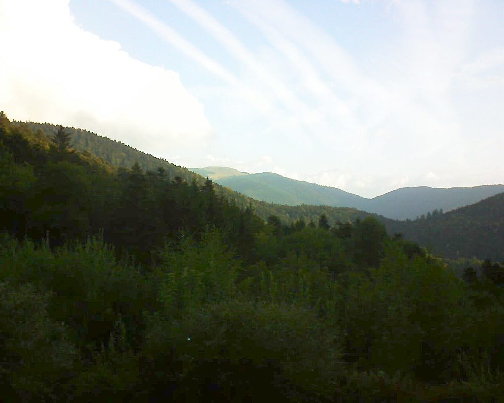 Le petit ballon vu depuis le Domaine Langmatt à Murbach le 07.09.2018 à 07:45 Le petit ballon (Alsace, Vosges) le 07.09.2018 à 07:45