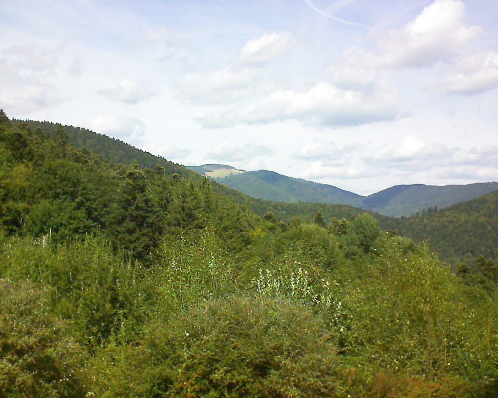 Le petit ballon vu depuis le Domaine Langmatt à Murbach le 07.09.2018 à 13:30 Le petit ballon (Alsace, Vosges) le 07.09.2018 à 13:30