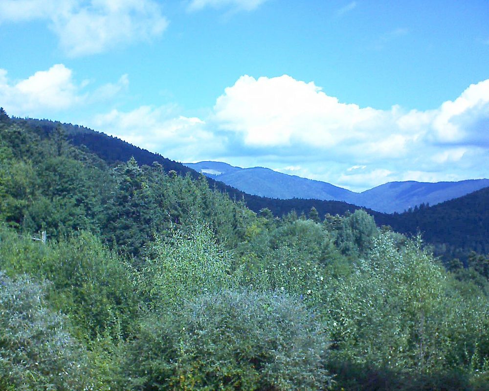 Le petit ballon vu depuis le Domaine Langmatt à Murbach le 08.09.2018 à 12:00 Le petit ballon (Alsace, Vosges) le 08.09.2018 à 12:00
