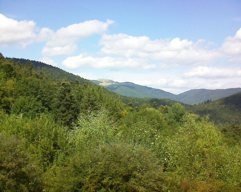 Le petit ballon vu depuis le Domaine Langmatt à Murbach le 08.09.2018 à 13:45 Le petit ballon (Alsace, Vosges) le 08.09.2018 à 13:45