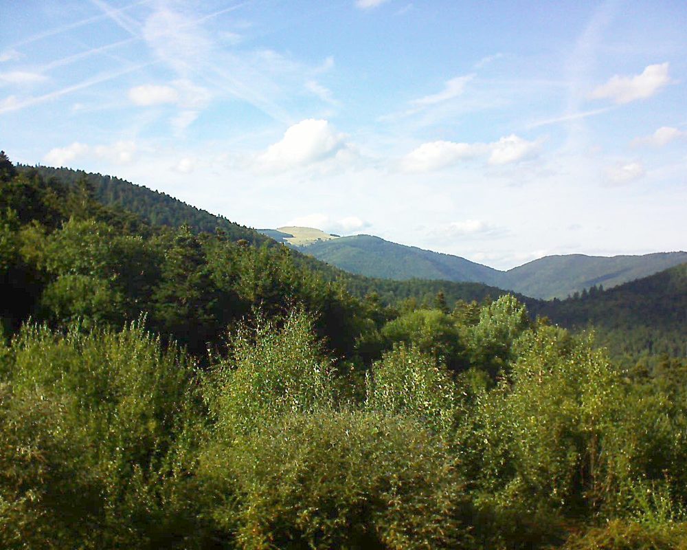 Le petit ballon vu depuis le Domaine Langmatt à Murbach le 08.09.2018 à 17:00 Le petit ballon (Alsace, Vosges) le 08.09.2018 à 17:00