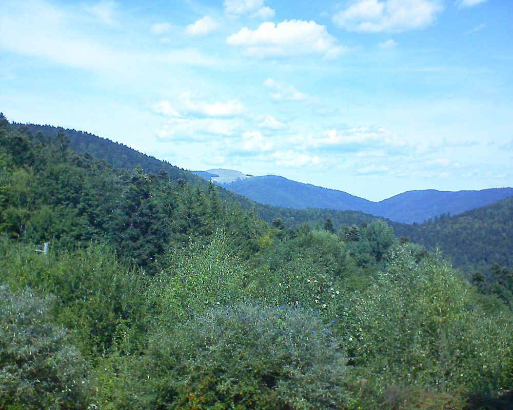 Le petit ballon vu depuis le Domaine Langmatt à Murbach le 10.09.2018 à 13:15 Le petit ballon (Alsace, Vosges) le 10.09.2018 à 13:15