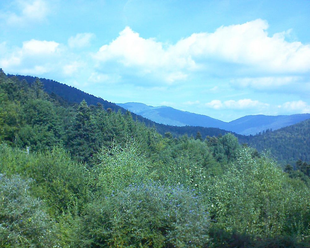 Le petit ballon vu depuis le Domaine Langmatt à Murbach le 15.09.2018 à 12:00 Le petit ballon (Alsace, Vosges) le 15.09.2018 à 12:00