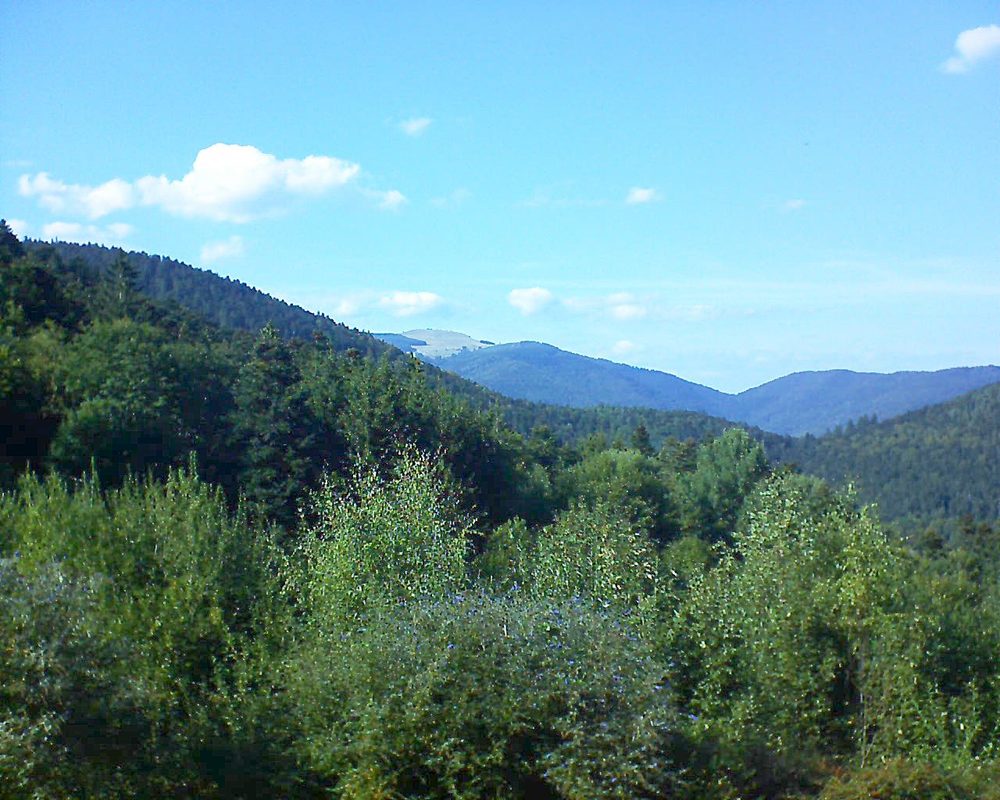 Le petit ballon vu depuis le Domaine Langmatt à Murbach le 17.09.2018 à 16:30 Le petit ballon (Alsace, Vosges) le 17.09.2018 à 16:30
