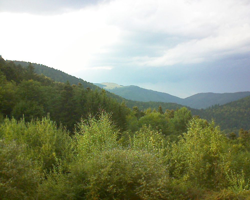Le petit ballon vu depuis le Domaine Langmatt à Murbach le 18.09.2018 à 17:15 Le petit ballon (Alsace, Vosges) le 18.09.2018 à 17:15