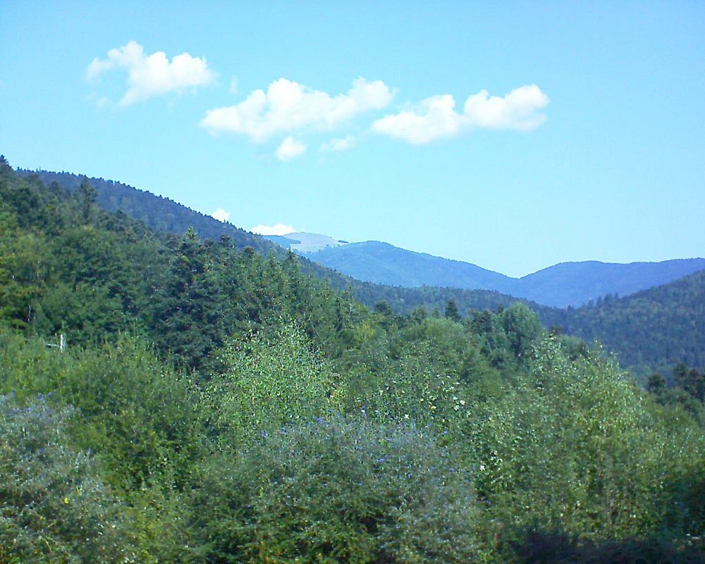 Le petit ballon vu depuis le Domaine Langmatt à Murbach le 19.09.2018 à 12:15 Le petit ballon (Alsace, Vosges) le 19.09.2018 à 12:15