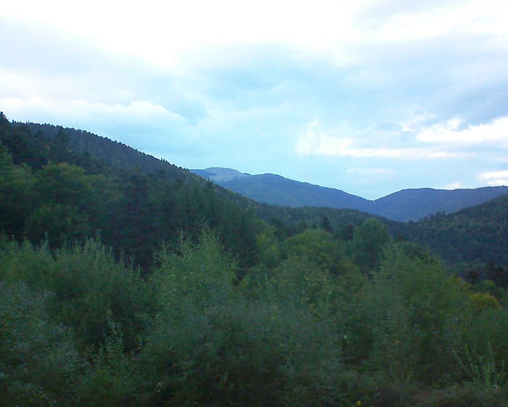 Le petit ballon vu depuis le Domaine Langmatt à Murbach le 01.10.2018 à 19:00 Le petit ballon (Alsace, Vosges) le 01.10.2018 à 19:00