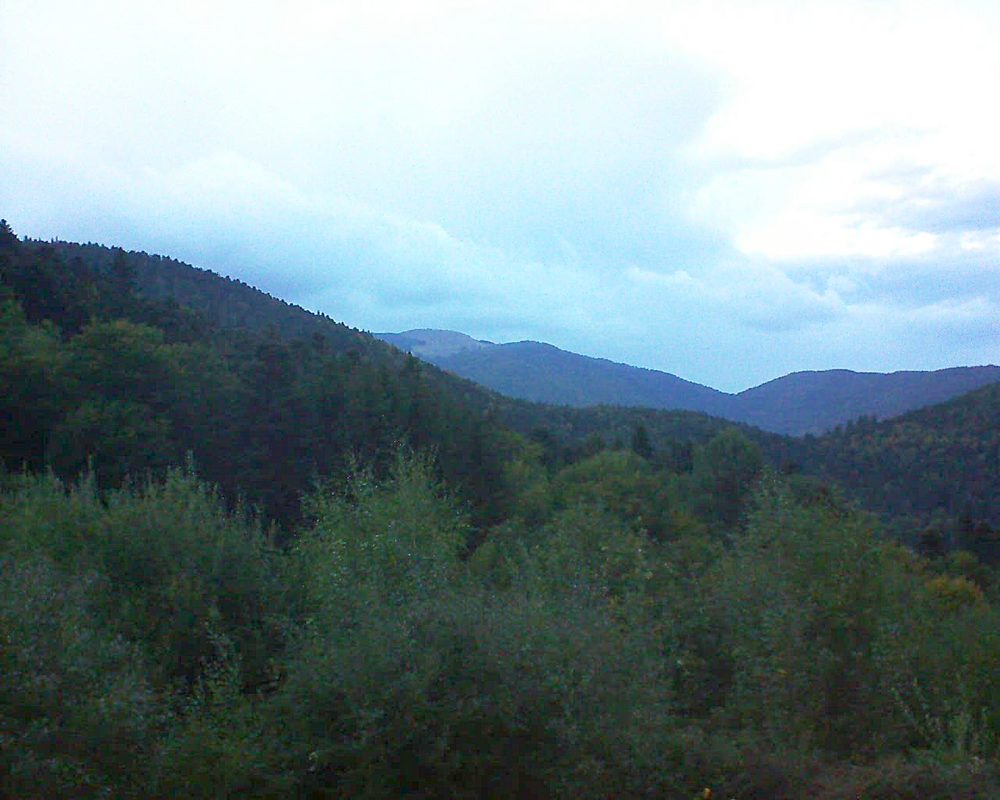 Le petit ballon vu depuis le Domaine Langmatt à Murbach le 01.10.2018 à 19:15 Le petit ballon (Alsace, Vosges) le 01.10.2018 à 19:15
