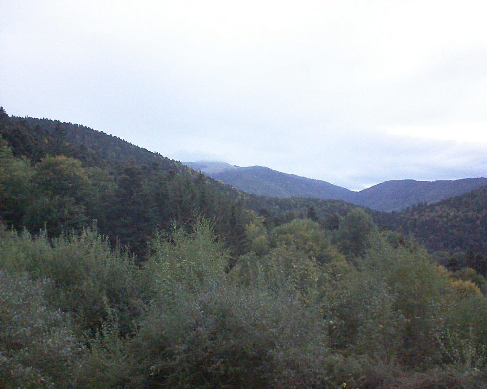 Le petit ballon vu depuis le Domaine Langmatt à Murbach le 03.10.2018 à 07:30 Le petit ballon (Alsace, Vosges) le 03.10.2018 à 07:30