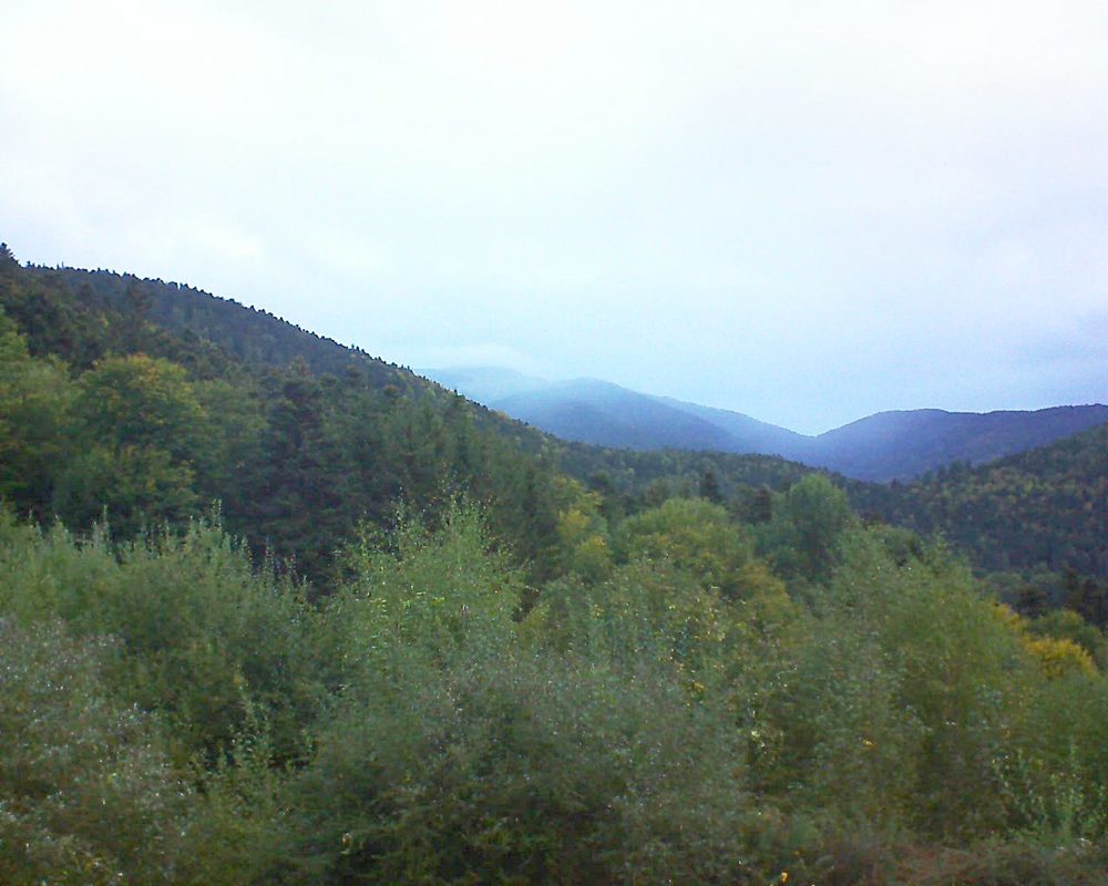 Le petit ballon vu depuis le Domaine Langmatt à Murbach le 03.10.2018 à 07:45 Le petit ballon (Alsace, Vosges) le 03.10.2018 à 07:45