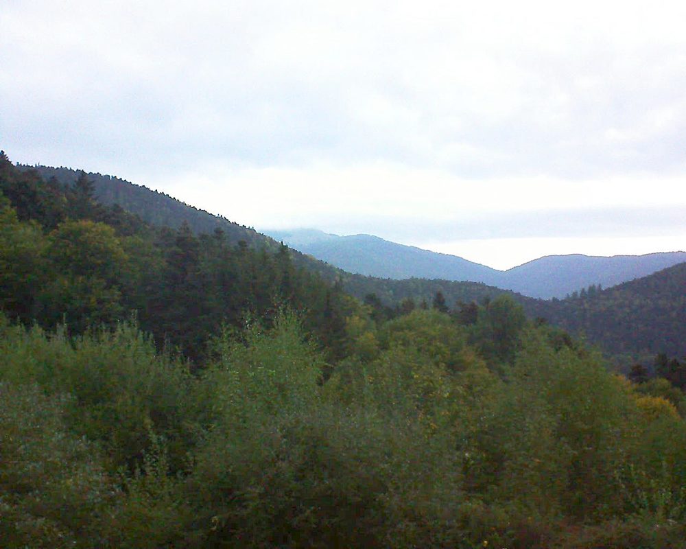 Le petit ballon vu depuis le Domaine Langmatt à Murbach le 04.10.2018 à 07:30 Le petit ballon (Alsace, Vosges) le 04.10.2018 à 07:30
