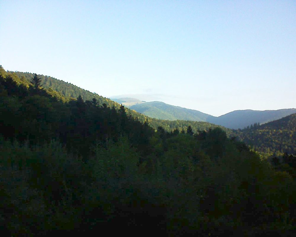 Le petit ballon vu depuis le Domaine Langmatt à Murbach le 04.10.2018 à 08:45 Le petit ballon (Alsace, Vosges) le 04.10.2018 à 08:45