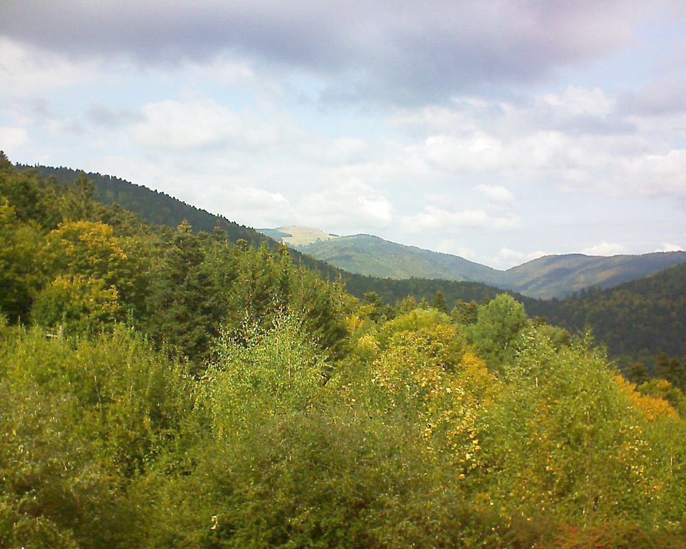 Le petit ballon vu depuis le Domaine Langmatt à Murbach le 07.10.2018 à 14:15 Le petit ballon (Alsace, Vosges) le 07.10.2018 à 14:15