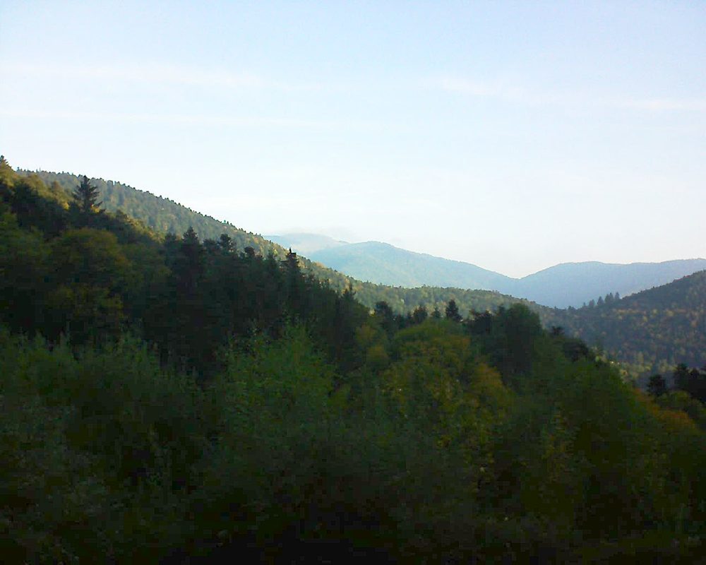 Le petit ballon vu depuis le Domaine Langmatt à Murbach le 08.10.2018 à 08:45 Le petit ballon (Alsace, Vosges) le 08.10.2018 à 08:45