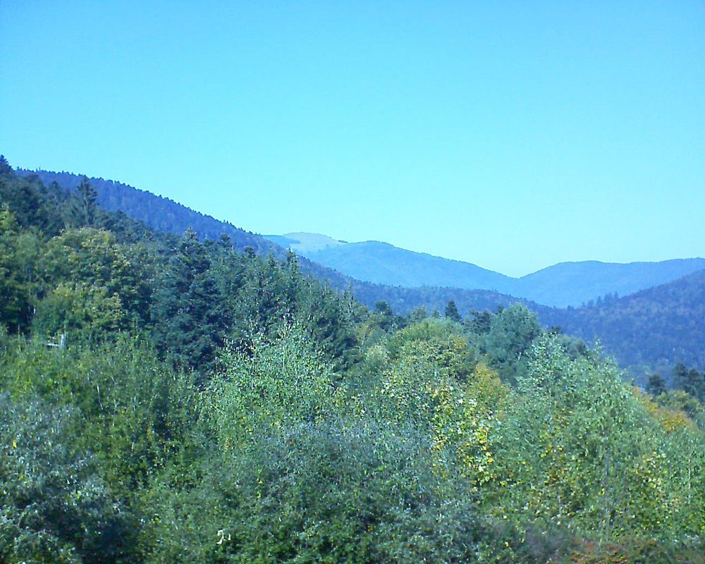 Le petit ballon vu depuis le Domaine Langmatt à Murbach le 08.10.2018 à 14:00 Le petit ballon (Alsace, Vosges) le 08.10.2018 à 14:00