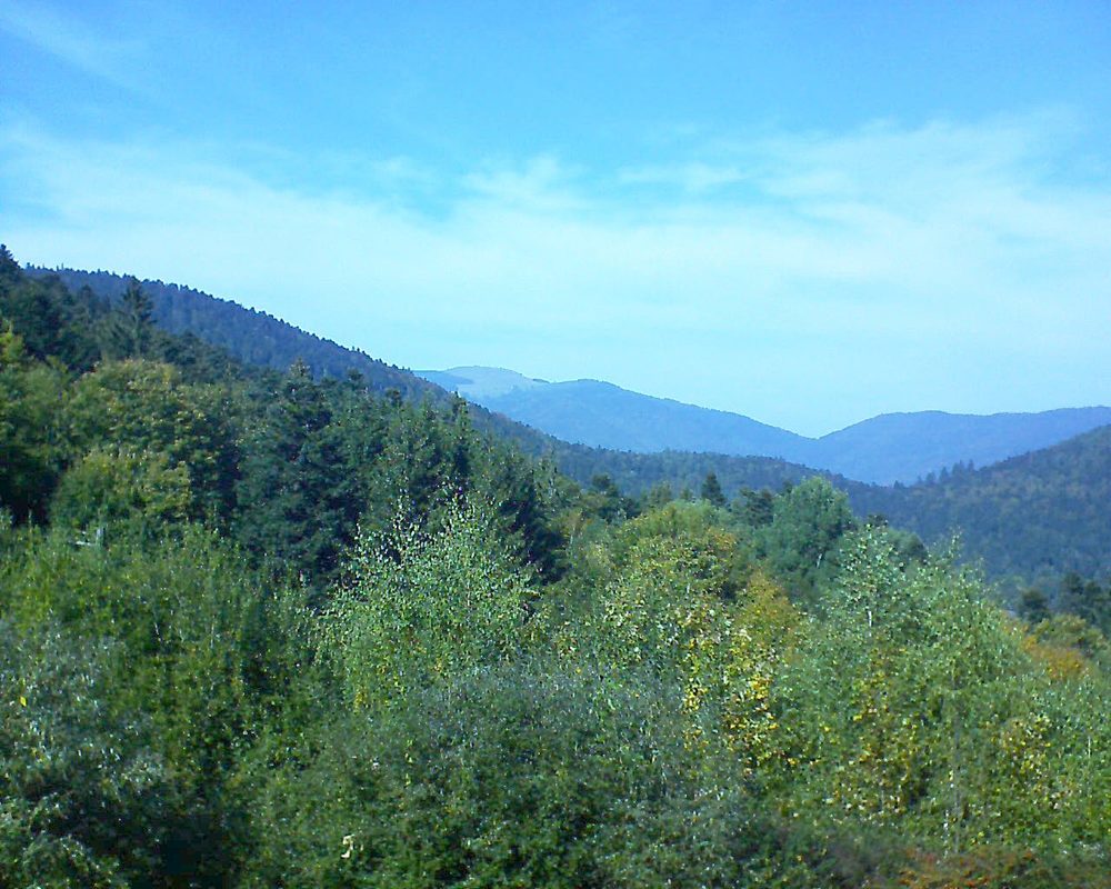 Le petit ballon vu depuis le Domaine Langmatt à Murbach le 09.10.2018 à 14:30 Le petit ballon (Alsace, Vosges) le 09.10.2018 à 14:30