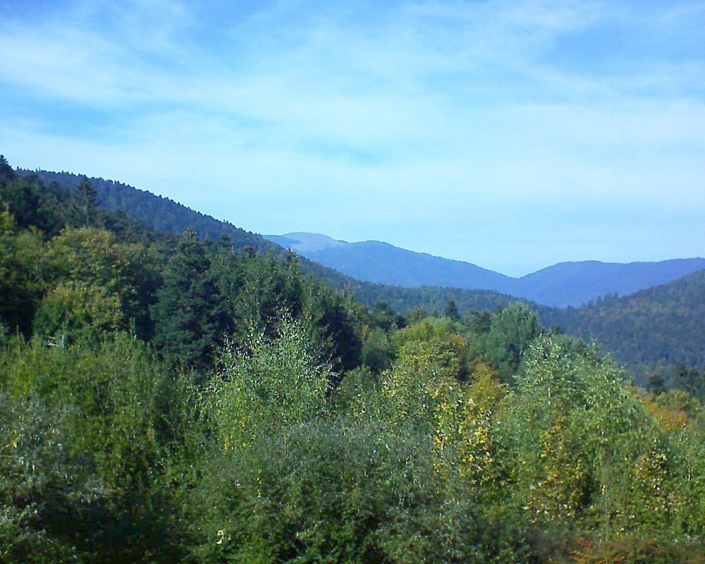 Le petit ballon vu depuis le Domaine Langmatt à Murbach le 09.10.2018 à 15:15 Le petit ballon (Alsace, Vosges) le 09.10.2018 à 15:15