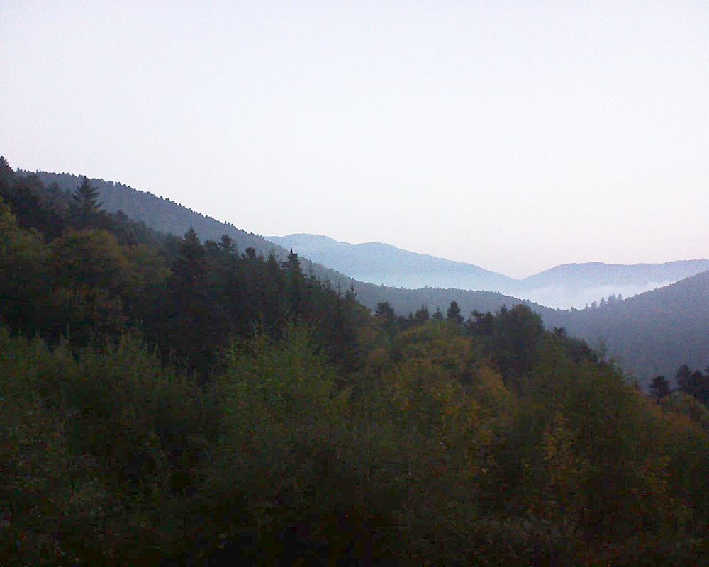 Le petit ballon vu depuis le Domaine Langmatt à Murbach le 10.10.2018 à 07:30 Le petit ballon (Alsace, Vosges) le 10.10.2018 à 07:30
