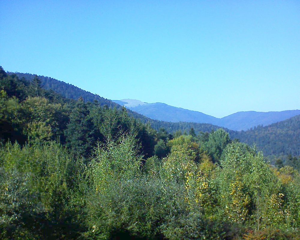 Le petit ballon vu depuis le Domaine Langmatt à Murbach le 10.10.2018 à 15:45 Le petit ballon (Alsace, Vosges) le 10.10.2018 à 15:45