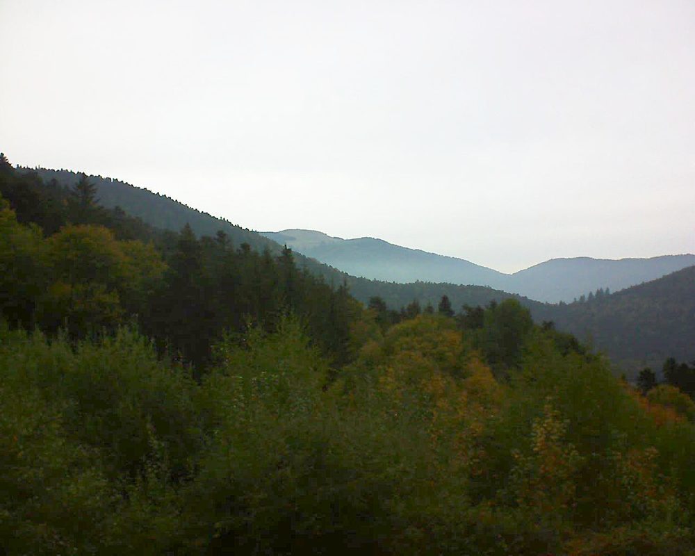 Le petit ballon vu depuis le Domaine Langmatt à Murbach le 11.10.2018 à 09:00 Le petit ballon (Alsace, Vosges) le 11.10.2018 à 09:00