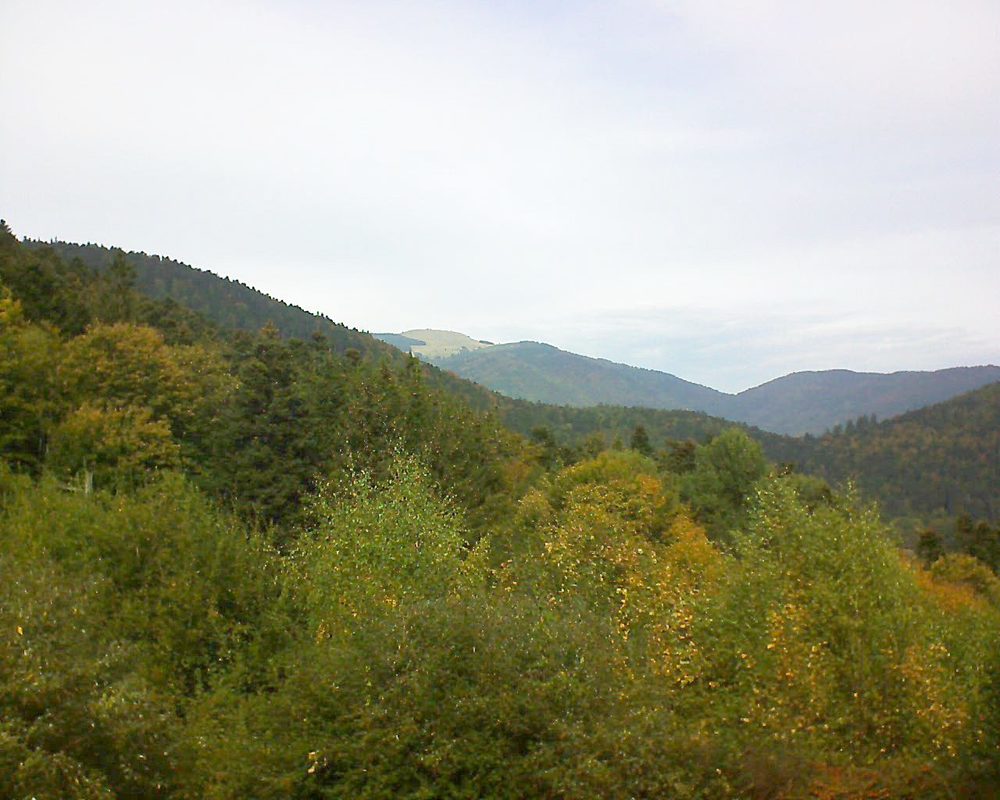 Le petit ballon vu depuis le Domaine Langmatt à Murbach le 11.10.2018 à 13:15 Le petit ballon (Alsace, Vosges) le 11.10.2018 à 13:15