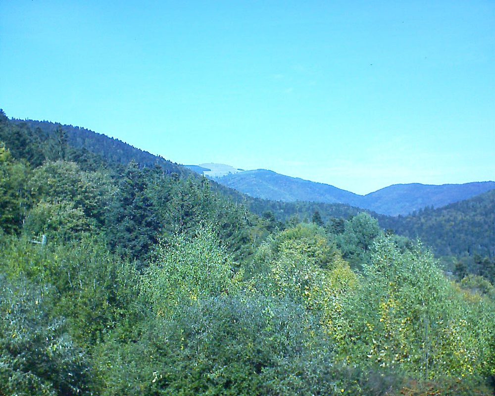 Le petit ballon vu depuis le Domaine Langmatt à Murbach le 12.10.2018 à 13:30 Le petit ballon (Alsace, Vosges) le 12.10.2018 à 13:30
