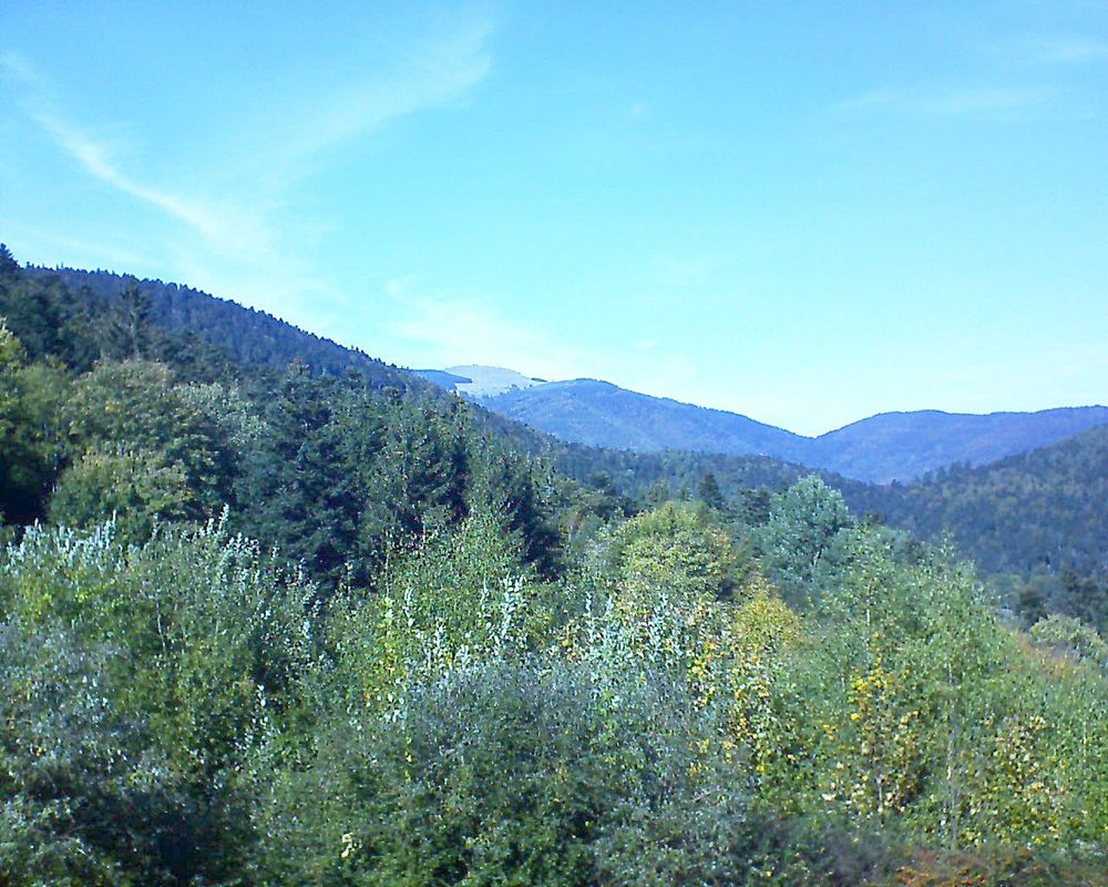Le petit ballon vu depuis le Domaine Langmatt à Murbach le 12.10.2018 à 14:30 Le petit ballon (Alsace, Vosges) le 12.10.2018 à 14:30
