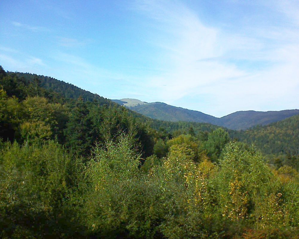 Le petit ballon vu depuis le Domaine Langmatt à Murbach le 12.10.2018 à 15:30 Le petit ballon (Alsace, Vosges) le 12.10.2018 à 15:30