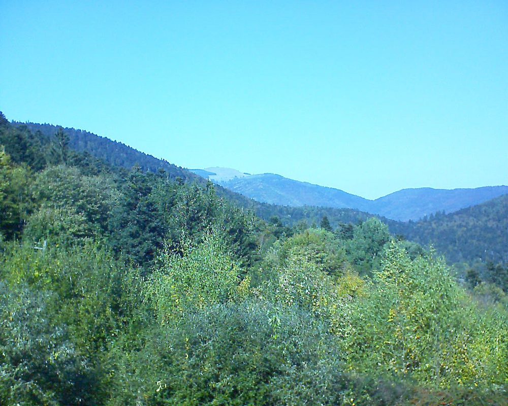 Le petit ballon vu depuis le Domaine Langmatt à Murbach le 15.10.2018 à 14:00 Le petit ballon (Alsace, Vosges) le 15.10.2018 à 14:00