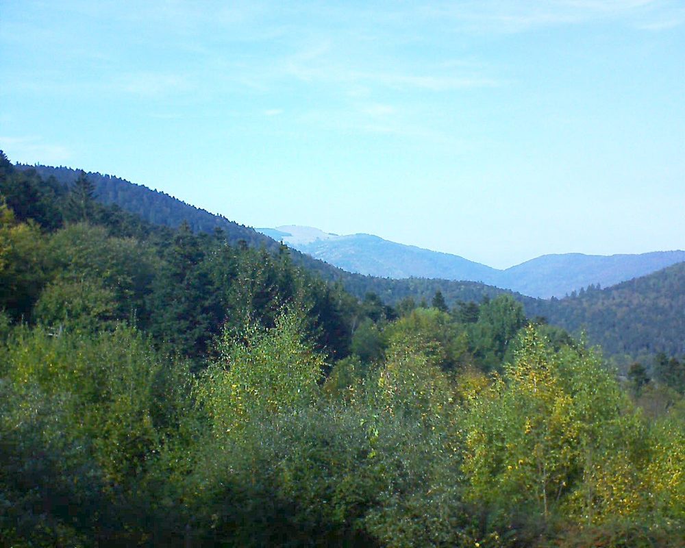 Le petit ballon vu depuis le Domaine Langmatt à Murbach le 18.10.2018 à 15:15 Le petit ballon (Alsace, Vosges) le 18.10.2018 à 15:15