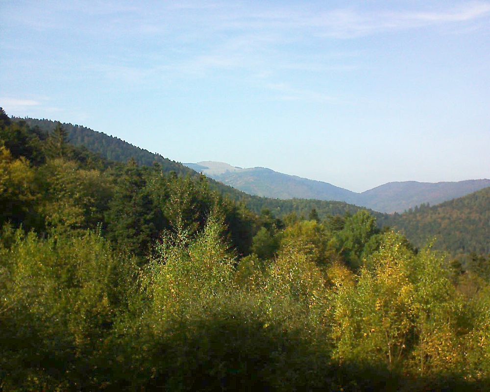 Le petit ballon vu depuis le Domaine Langmatt à Murbach le 18.10.2018 à 15:45 Le petit ballon (Alsace, Vosges) le 18.10.2018 à 15:45