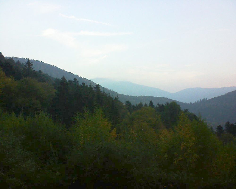 Le petit ballon vu depuis le Domaine Langmatt à Murbach le 19.10.2018 à 08:15 Le petit ballon (Alsace, Vosges) le 19.10.2018 à 08:15
