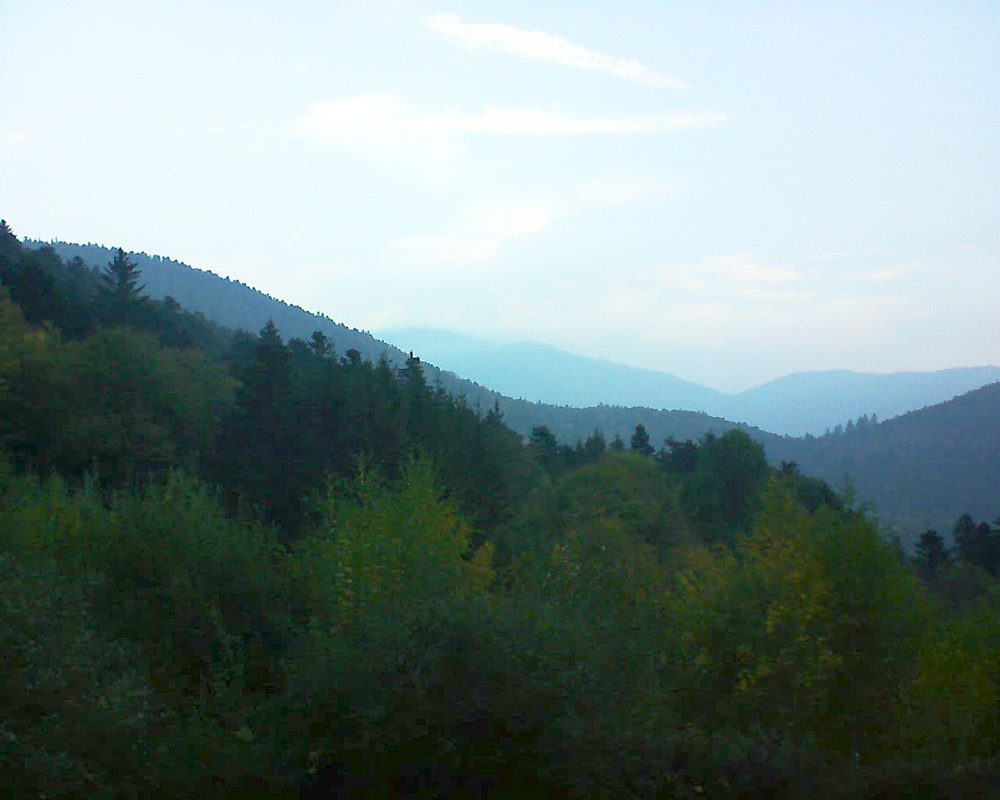 Le petit ballon vu depuis le Domaine Langmatt à Murbach le 19.10.2018 à 08:30 Le petit ballon (Alsace, Vosges) le 19.10.2018 à 08:30